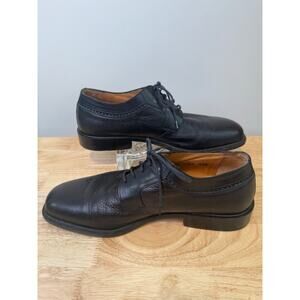 Johnston & Murphy Made in Italy Black Deerskin Leather Dress Shoes Size 8.5. JL